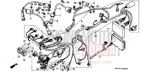 WIRE HARNESS/ IGNITION COIL XRV750M de 1991